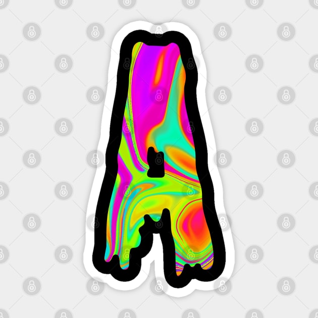 Holographic Trippy A Lette Sticker by Artistry Vibes